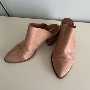 Slip on block heel mule